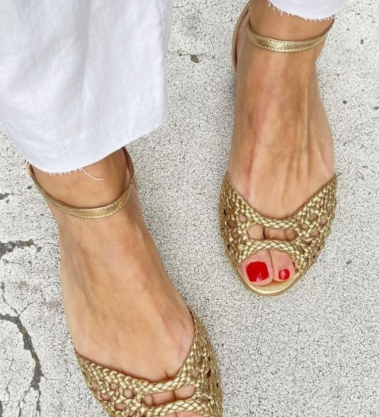 Soledad™ | Braided Gold Sandals