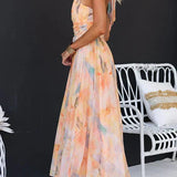 Sandra | Elegant Watercolour Maxi Dress for Summer