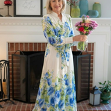 Harper | Long Sleeve Floral Button Front Maxi Dress