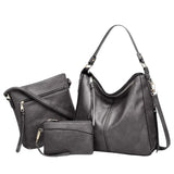 Set of 3 Luxury Leather Hobo Bags