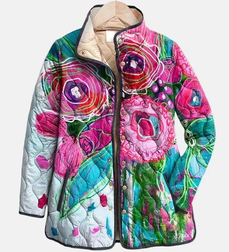OLIVIA | Quilted Floral Watercolour Jacket Lucie