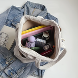 SYLVA | RIBBED TOTE BAG WITH CORD DETAIL