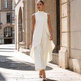 Charlotte | Elegant Jumpsuit with High Neck Draped Top
