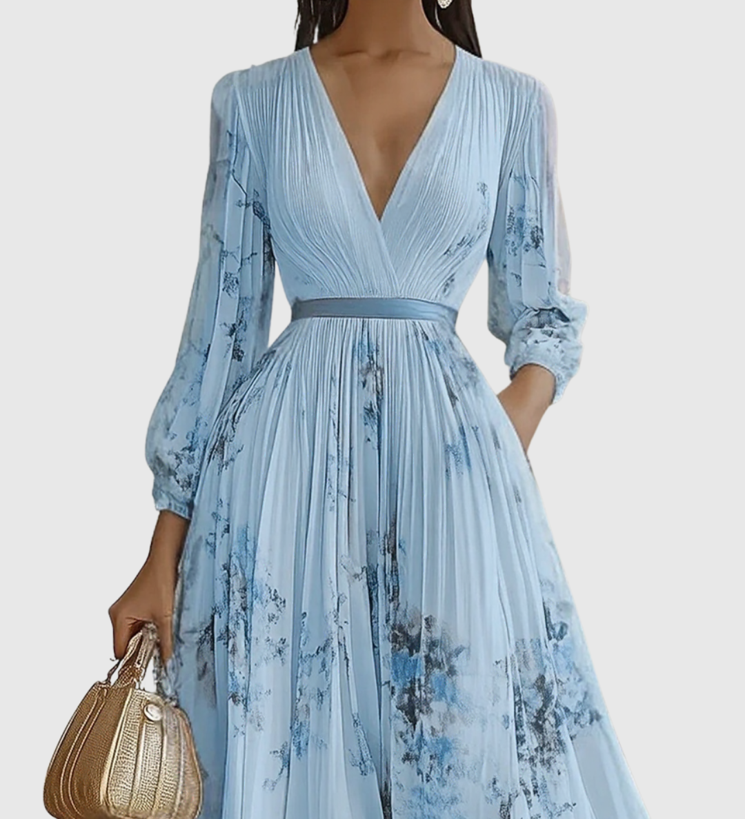 ROWELLA | ELEGANT PLEATED MAXI DRESS