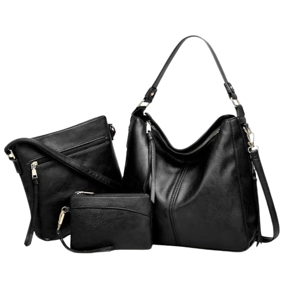 Set of 3 Luxury Leather Hobo Bags