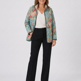 OLIVIA | Quilted Jacket Celadon Roses Mathilde