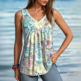 Casual Floral Print Tank Top