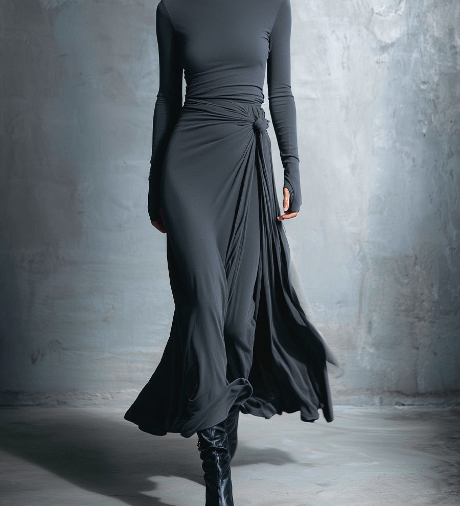 YASMINA | MAXI DRESS WITH SIDE TIE
