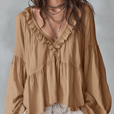 Airy Vintage-Inspired Ruffle Bohemian Blouse