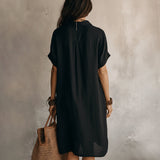 Casual Plain Shirt Dress