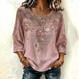 Vintage Floral Print Blouse