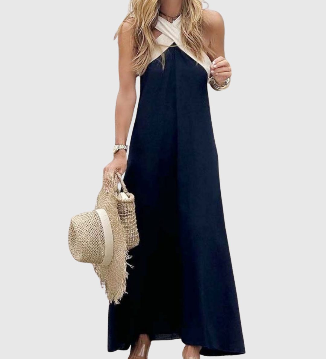 ORELLA | CROSS-NECK DRESS