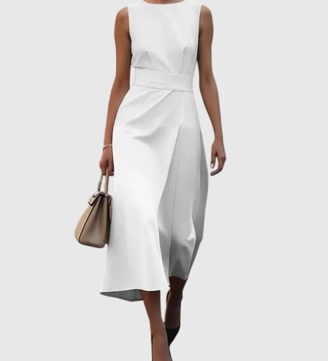 CLARIMOND | ELEGANT ROUND NECK DRESS