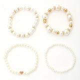 PEARL HEART BRACELET SET