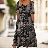 Vintage Floral Print Dress