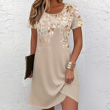 Vintage Leaf Print Dress