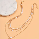 The Trinity Pearl Layer Necklace Set