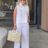Trinidad™ | White Blouse and Wide-Leg Trousers Set