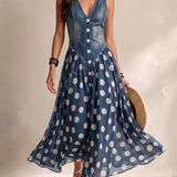 Olivia | Midi Dress in Polka Dot Chiffon