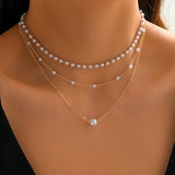 The Trinity Pearl Layer Necklace Set