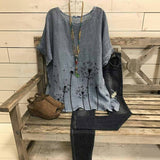Vintage Dandelion Print Blouse