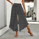 Casual Wide Leg Polka Dot Trousers