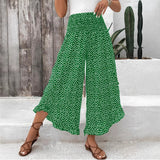 Casual Wide Leg Polka Dot Trousers