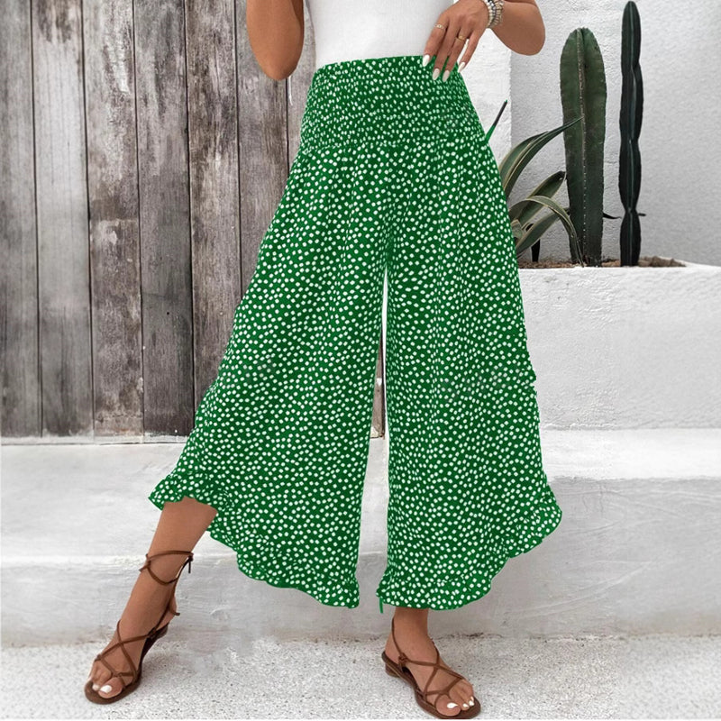 Casual Wide Leg Polka Dot Trousers