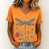 Casual Dragonfly Print T-Shirt