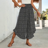 Casual Wide Leg Polka Dot Trousers