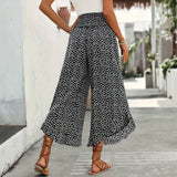 Casual Wide Leg Polka Dot Trousers