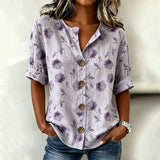 Vintage Floral Print Blouse