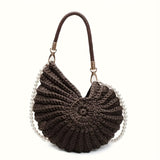 Venere | Woven Tote Bag with Chain Strap - Taupe