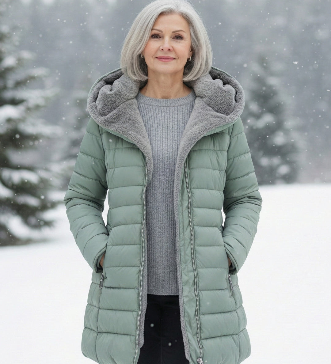Clair | Fluffy coat lined with fleece