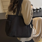 SYLVA | RIBBED TOTE BAG WITH CORD DETAIL