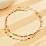 Bohemian Necklace with Coloured Beads