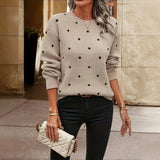 Casual Polka Dot Knit Jumper