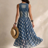 Olivia | Midi Dress in Polka Dot Chiffon