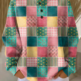 Nora | Jersey patchwork in pink and turquoise