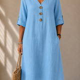 Button-Up Dress with Adjustable Sleeves Marie
