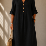 Buttoned Dress with Fluid Cut Isabelle