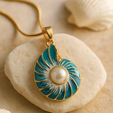 Blue Pearl Shell Necklace