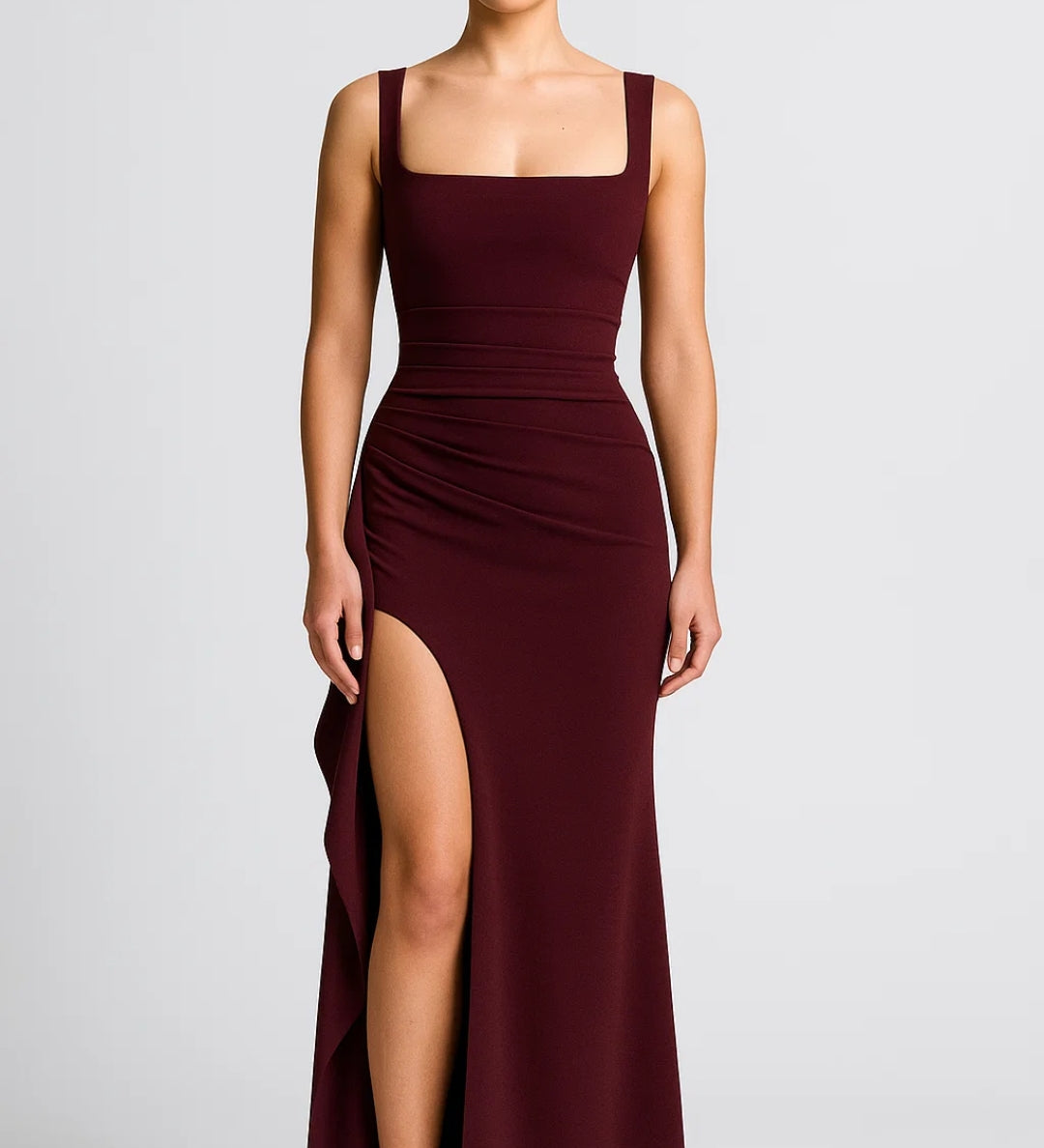 CERIDWEN | ASYMMETRIC EVENING DRESS WITH HIGH SLIT