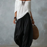 Off-Shoulder Top & Lantern Trousers Set