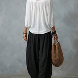 Off-Shoulder Top & Lantern Trousers Set