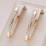 Elegant Earrings in Gold-Plated Zirconia