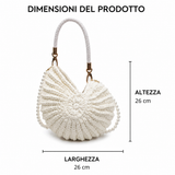 Orsola | Woven Tote Bag with Chain Strap - Black
