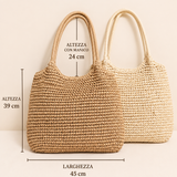 Melissa | Woven Straw Crossbody Bag - Light Camel