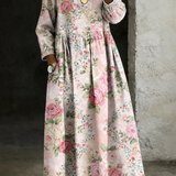 Brooklyn | Floral Collar Denim Dress