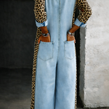 Amanda | One Piece Denim Shirt Jumpsuit